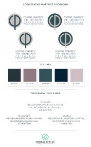 branding board Beatriz Martinez Psicologo | DIGITAL CHILLS Diseño & Marketing Digital
