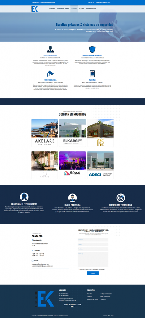 website Euskontrol | DIGITAL CHILLS Diseño & Marketing Digita